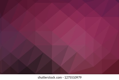 Dark Pink vector blurry triangle pattern. Creative illustration in halftone style with gradient. Brand new style for your business design.