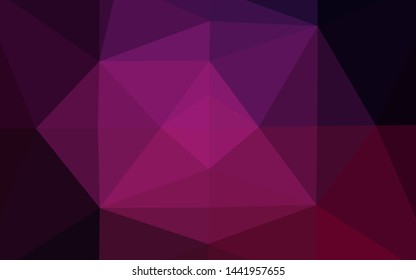 Dark Pink vector blurry triangle template. Triangular geometric sample with gradient.  Elegant pattern for a brand book.