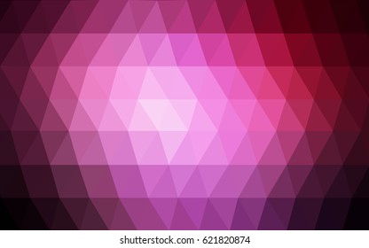 Dark Pink vector blurry triangle background design. Geometric background in Origami style with gradient. 