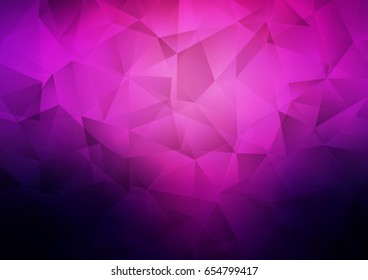 Dark Pink vector blurry triangle template. Shining illustration, which consist of triangles. A completely new design for your business.