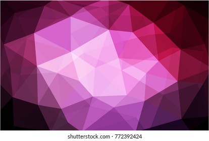 Dark Pink vector blurry triangle background design. Geometric background in Origami style with gradient. 