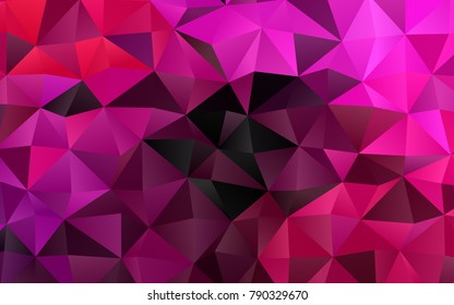 Dark Pink vector blurry triangle template. Creative illustration in halftone style with gradient. A new texture for your design.