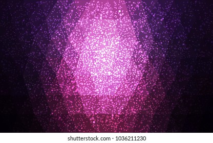 Dark Pink vector christmas postcard low polygon background. Illustration consisting of triangles. Abstract triangular polygonal origami or crystal design of New Year celebration.