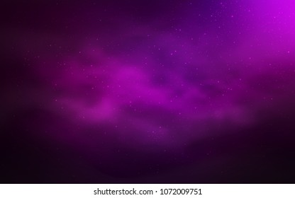 Dark Pink vector cover with astronomical stars. Space stars on blurred abstract background with gradient. Template for cosmic backgrounds.