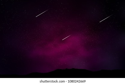Dark Pink vector cover with astronomical stars. Glitter abstract illustration with colorful cosmic stars. Pattern for futuristic ad, booklets.