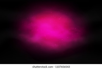 Dark Pink vector cover with astronomical stars. Blurred decorative design in simple style with galaxy stars. Pattern for astronomy websites.