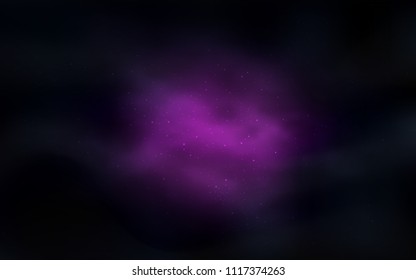 Dark Pink vector cover with astronomical stars. Space stars on blurred abstract background with gradient. Pattern for astronomy websites.
