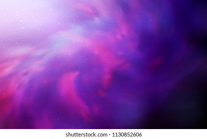 Dark Pink vector cover with astronomical stars. Glitter abstract illustration with colorful cosmic stars. Pattern for futuristic ad, booklets.