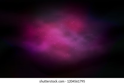 Dark Pink vector cover with astronomical stars. Shining illustration with sky stars on abstract template. Template for cosmic backgrounds.