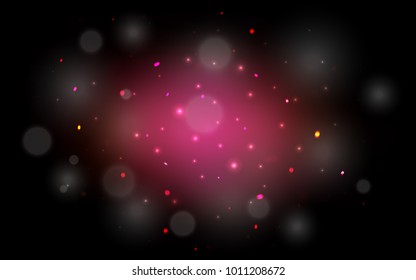 Dark Pink vector cover with beautiful snowflakes.