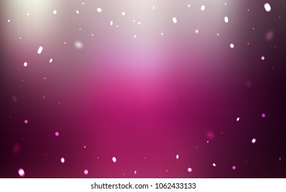 Dark Pink vector cover with beautiful snowflakes. Shining colored illustration with snow in christmas style. The pattern can be used for new year leaflets.