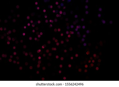 Dark Pink vector cover with beautiful snowflakes. Snow on blurred abstract background with gradient. New year design for your business advert.