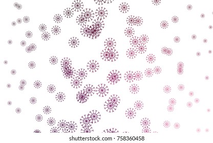 Dark Pink vector cover with beautiful snowflakes. Snow on blurred abstract background with gradient. The template can be used as a new year background.