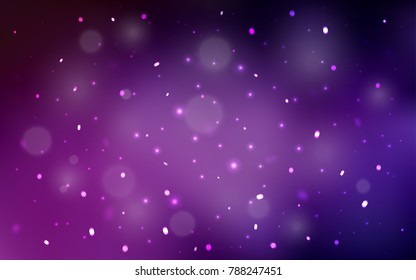 Dark Pink vector cover with beautiful snowflakes. Modern geometrical abstract illustration with crystals of ice. New year design for your business advert.