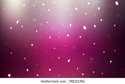 Dark Pink vector cover with beautiful snowflakes. Modern geometrical abstract illustration with crystals of ice. The pattern can be used for new year ad, booklets.
