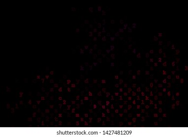 Dark Pink vector cover with english symbols. Modern geometrical illustration with ABC english symbols. Smart design for your business advert of university.
