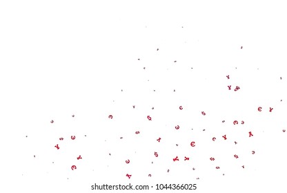 Dark Pink vector cover with Euro, Dollar, Yen signs. Modern abstract illustration with symbols of money. The pattern can be used as ads, poster, banner for payments.