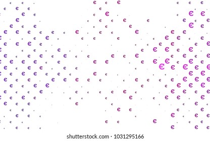 Dark Pink vector cover with financial symbols. Shining colored illustration with Euro signs, EUR. Smart design for your business advert of economic, wealth.
