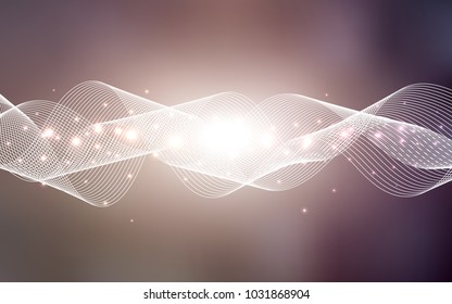 Dark Pink vector cover with happy holiday ribbons. Confetti on blurred abstract background with colorful gradient. The template can be used as a background for postcards.