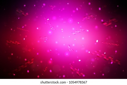 Dark Pink vector cover with happy holiday ribbons. Glitter abstract illustration with colorful confetti, ribbons. The pattern can be used for new year ad, booklets.