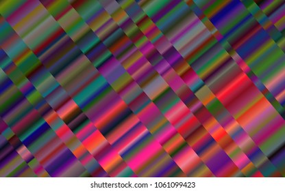 Dark Pink vector cover with long lines. Glitter abstract illustration with colored sticks. The template can be used as a background.