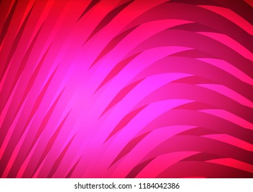 Dark Pink vector cover with long lines. Glitter abstract illustration with colored sticks. The template can be used as a background.
