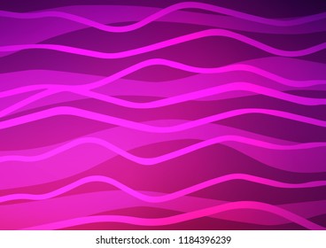 Dark Pink vector cover with long lines. Modern geometrical abstract illustration with staves. The pattern can be used for busines ad, booklets, leaflets
