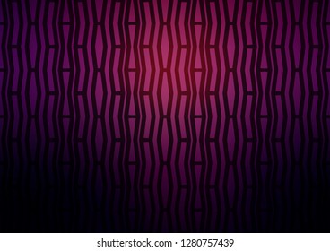 Dark Pink vector cover with long lines. Glitter abstract illustration with colored sticks. The template can be used as a background.