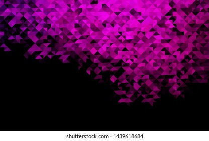 Dark Pink vector cover in polygonal style. Abstract gradient illustration with triangles. Pattern can be used for websites.