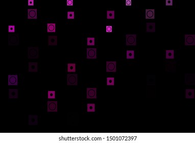 Dark Pink vector cover in polygonal, circular style. Colorful gradient rectangles, circles on abstract background. Smart design for your business advert.