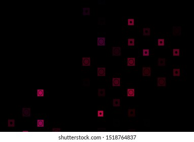 Dark Pink vector cover in polygonal, circular style. Modern abstract illustration with colorful circles, rectangles. Smart design for your business advert.