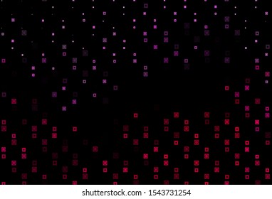 Dark Pink vector cover in polygonal, circular style. Illustration with set of colorful rectangles, circles. Best design for your ad, poster, banner.