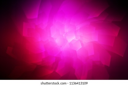 Dark Pink vector cover with set of hexagons. White background with colorful hexagons. Pattern for texture of wallpapers.