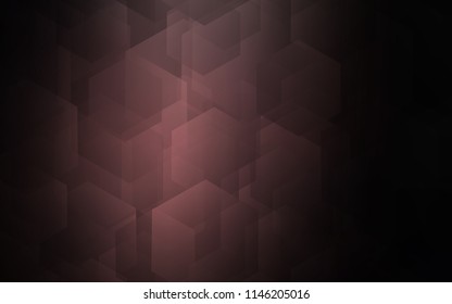 Dark Pink vector cover with set of hexagons. Illustration with set of colorful hexagons. New template for your brand book.