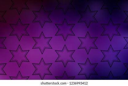 Dark Pink vector cover with small and big stars. Stars on blurred abstract background with gradient. Smart design for your business advert.