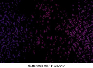 Dark Pink vector cover with small and big stars. Modern geometrical abstract illustration with stars. Smart design for your business advert.