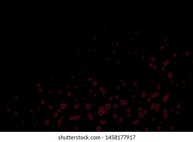 Dark Pink vector cover with small and big stars. Stars on blurred abstract background with gradient. The pattern can be used for websites.