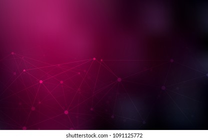 Dark Pink vector cover with spots, lines. Abstract illustration with colorful discs and triangles. Completely new template for your brand book.