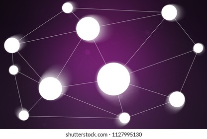 Dark Pink vector cover with spots, lines. Glitter abstract illustration with connection of triangle structure. Beautiful design for your business advert.