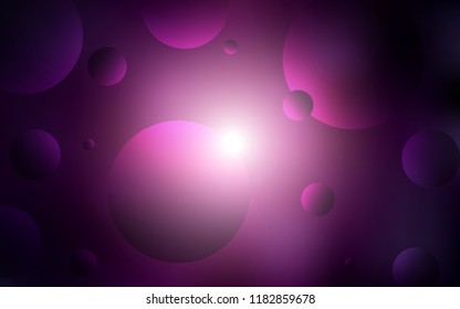 Dark Pink vector cover with spots. Glitter abstract illustration with blurred drops of rain. New design for ad, poster, banner of your website.