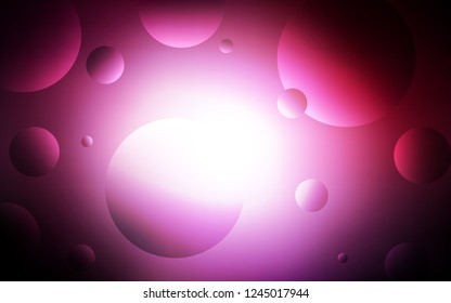 Dark Pink vector cover with spots. Illustration with set of shining colorful abstract circles. Pattern can be used for beautiful websites.