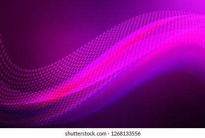 Dark Pink vector cover with spots, lines. Colorful illustration with circles and lines in futuristic style. Pattern for futuristic ad, booklets.