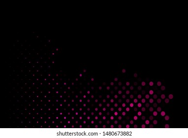 Dark Pink vector cover with spots. Beautiful colored illustration with blurred circles in nature style. Design for posters, banners.
