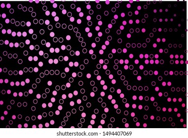Dark Pink vector cover with spots. Illustration with set of shining colorful abstract circles. Completely new template for your brand book.