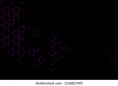 Dark Pink vector cover with spots. Illustration with set of shining colorful abstract circles. Template for your brand book.