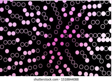 Dark Pink vector cover with spots. Illustration with set of shining colorful abstract circles. Template for your brand book.
