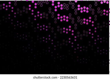 Tapa vectorial rosa oscuro con puntos. Ilustración abstracta moderna con gotas de agua coloridas. Patrón para sitios web hermosos.
