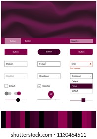 Dark Pink vector design ui kit with curved circles. Colorful illustration in abstract memphis style with gradient. Beautiful layout for websites, landing pages.