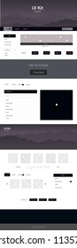 Dark Pink vector design ui kit with landscape. Colorful ui/ux kit with header consisted of hills & rocks. This sample is for your tourist website.