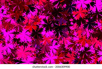 Dark Pink vector doodle backdrop with flowers. Modern abstract illustration with flowers. Brand new design for your business.